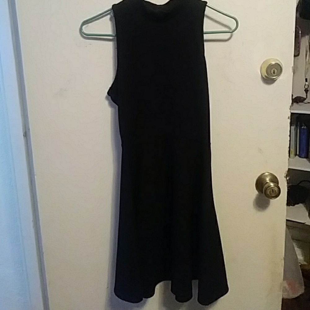 High neck, back cutout dress